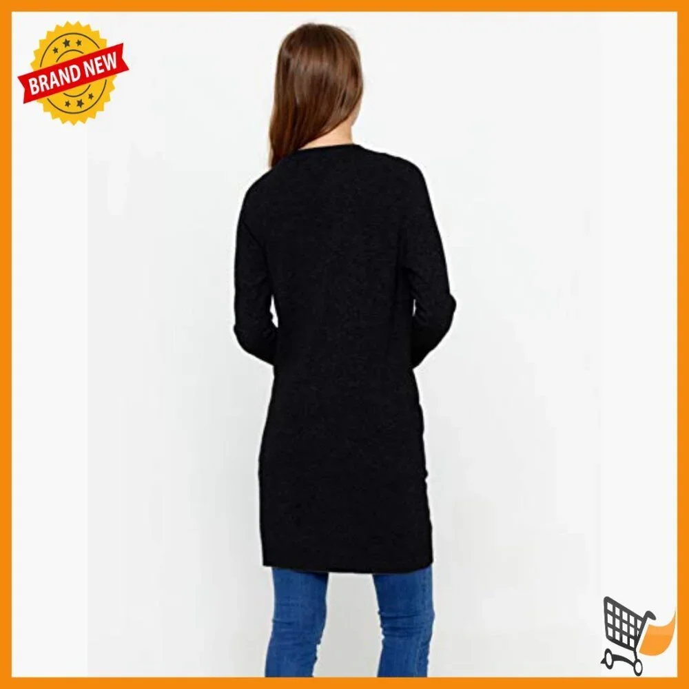 100% Cashmere V-Neck Cardigan with Pockets Button Front Longline